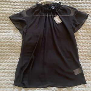 Elegant Sheer Black Women's Top